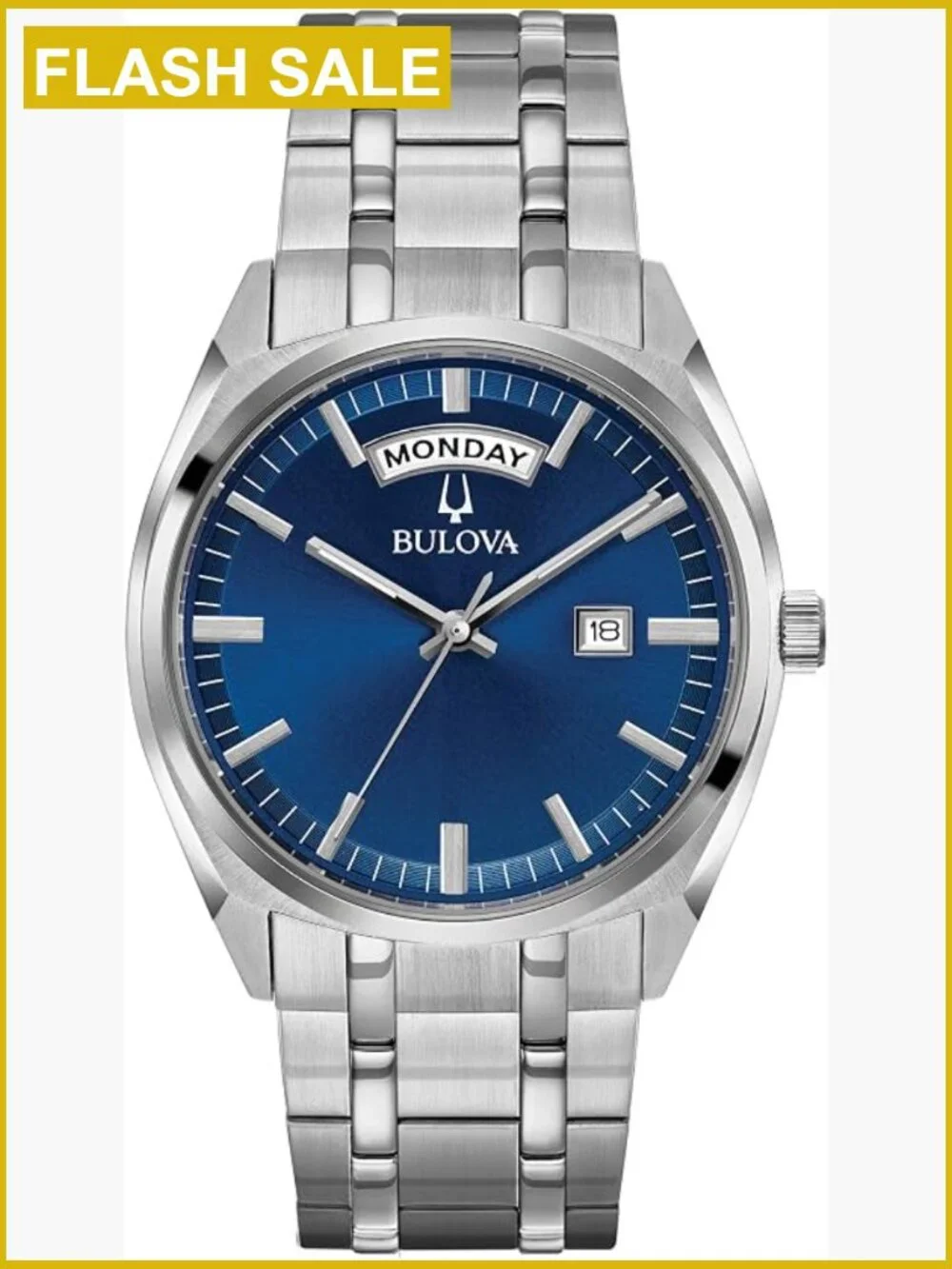 Men's Classic Dress Watch Quartz Day/Date Luminous Hands Stainless Steel 39mm